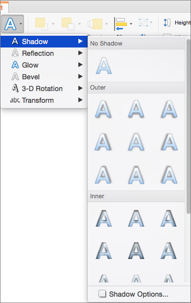 Remove shadow from text in powerpoint